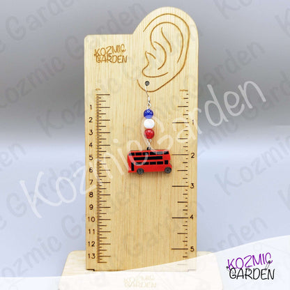 London Bus Earrings — Red Double Decker Acrylic Very British Earrings