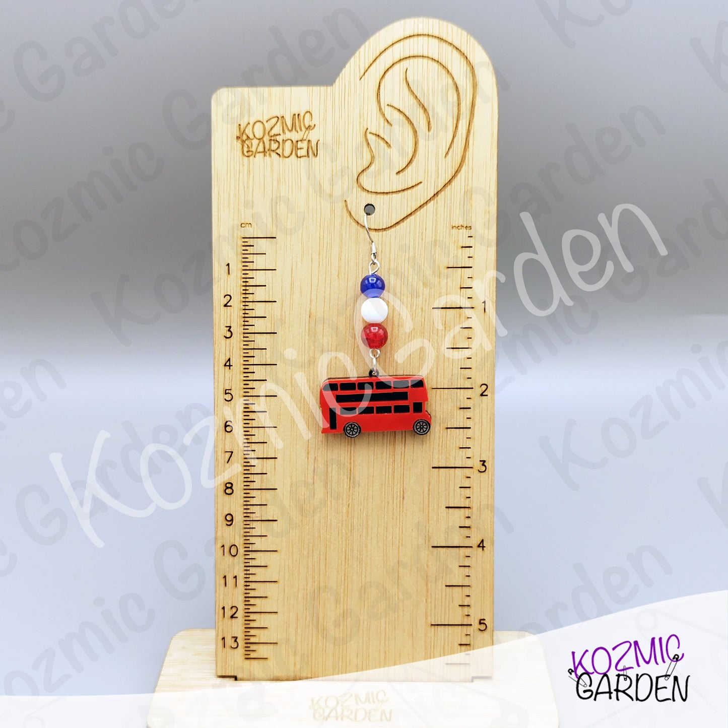 London Bus Earrings — Red Double Decker Acrylic Very British Earrings