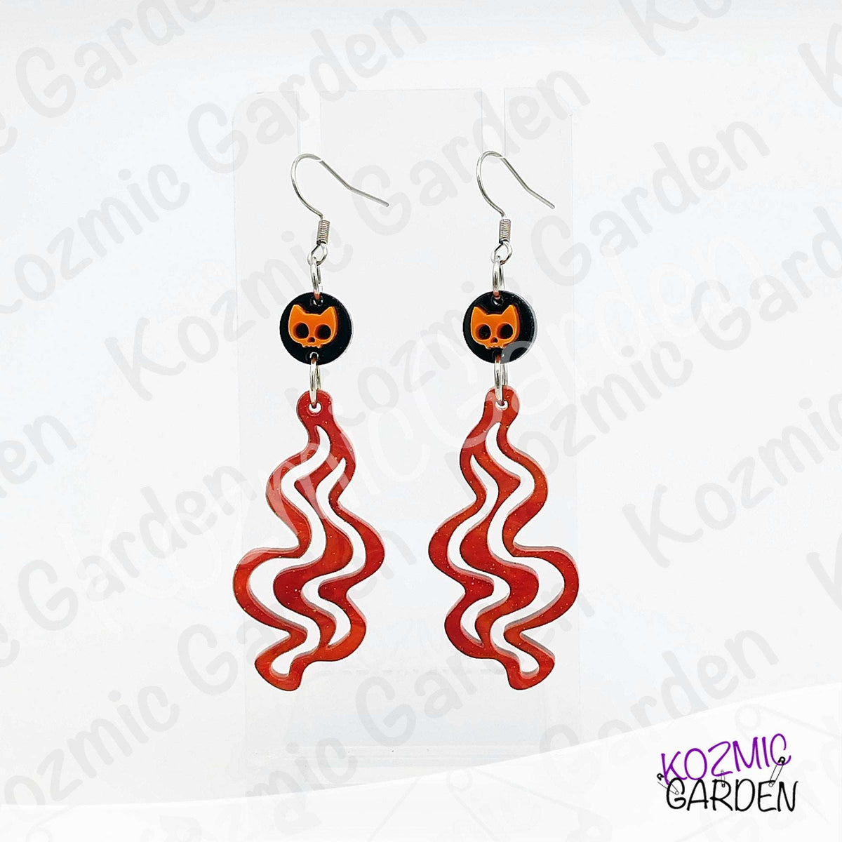 Cat-Sith Magic Smoke Earrings! – Mismatched Halloween Witchy Dangles