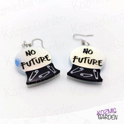 "NO FUTURE" CRYSTAL BALL EARRINGS | Dare to Be a Punk Witch