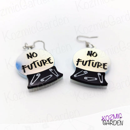 "NO FUTURE" CRYSTAL BALL EARRINGS | Dare to Be a Punk Witch