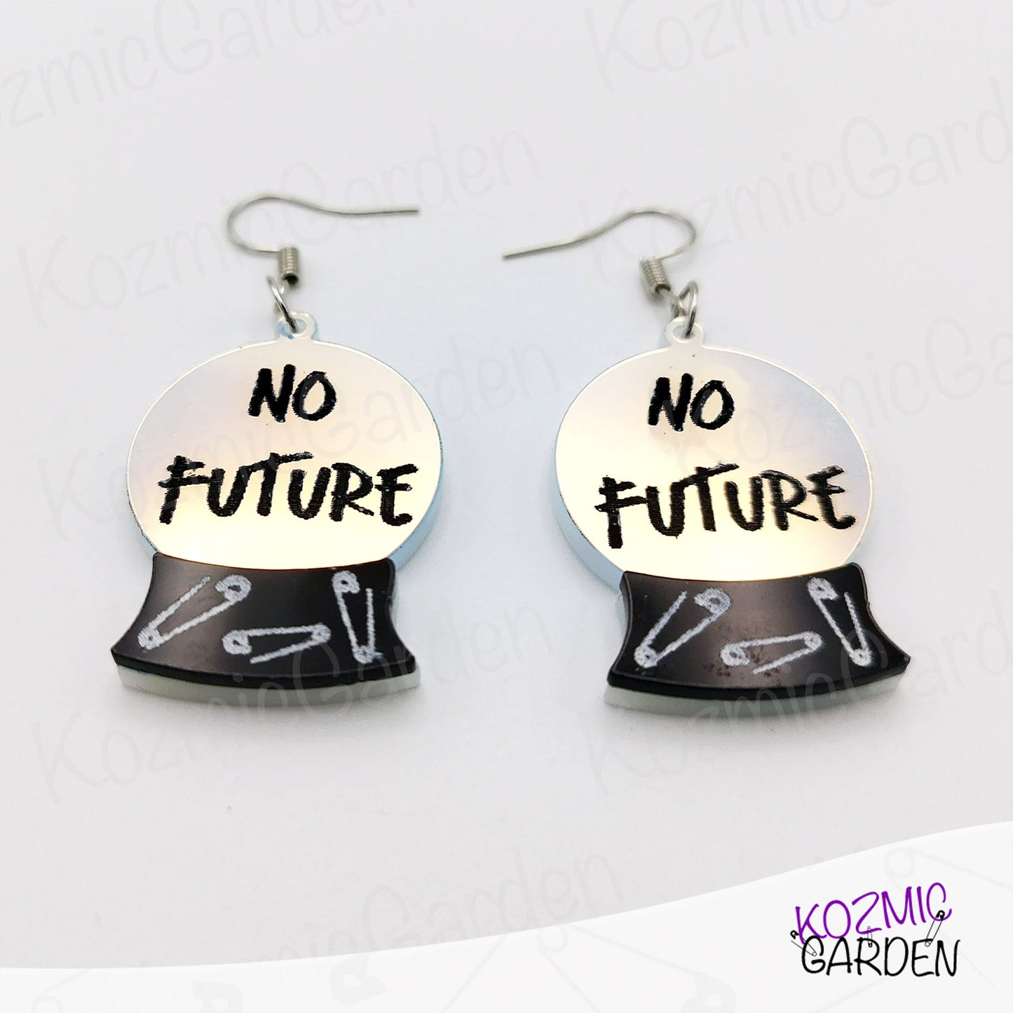 "NO FUTURE" CRYSTAL BALL EARRINGS | Dare to Be a Punk Witch