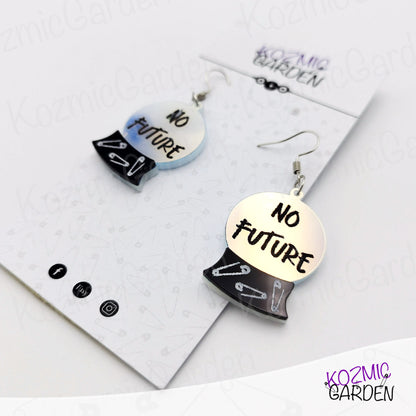 "NO FUTURE" CRYSTAL BALL EARRINGS | Dare to Be a Punk Witch