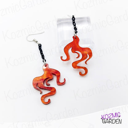 Orange Magic Flame Earrings | Fantasy Jewelry