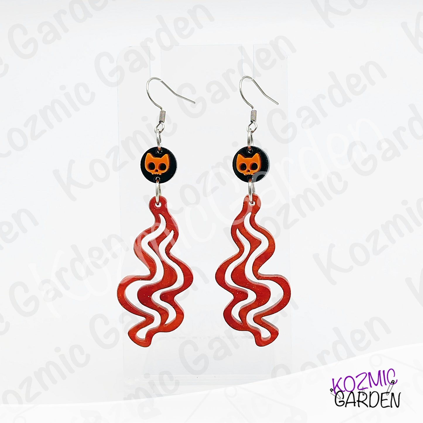 Cat-Sith Magic Smoke Earrings! – Mismatched Halloween Witchy Dangles