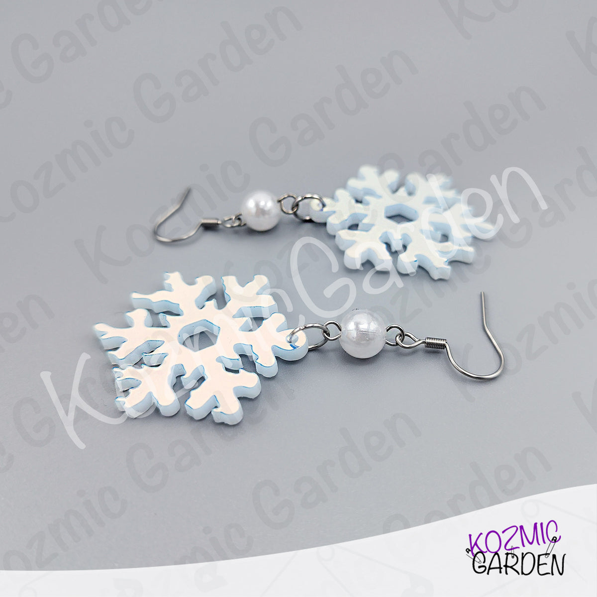 Melting Snowflake Earrings — Transparent & Iridescent Winter Acrylic Earrings