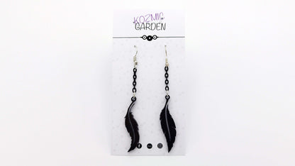 Mismatched Raven Feather Earrings_02