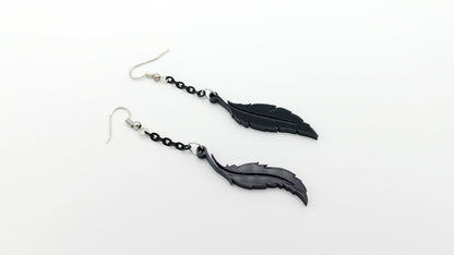 Mismatched Raven Feather Earrings_03