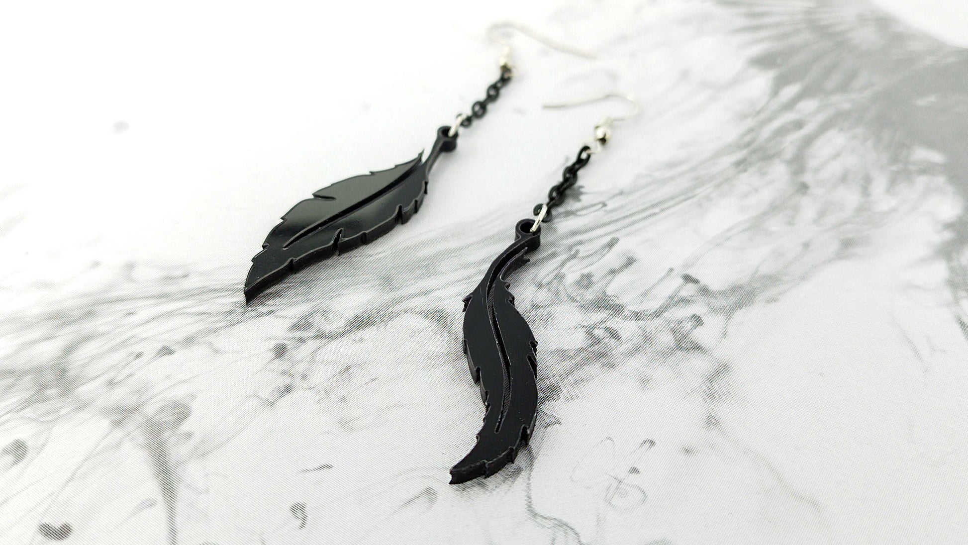 Mismatched Raven Feather Earrings_04