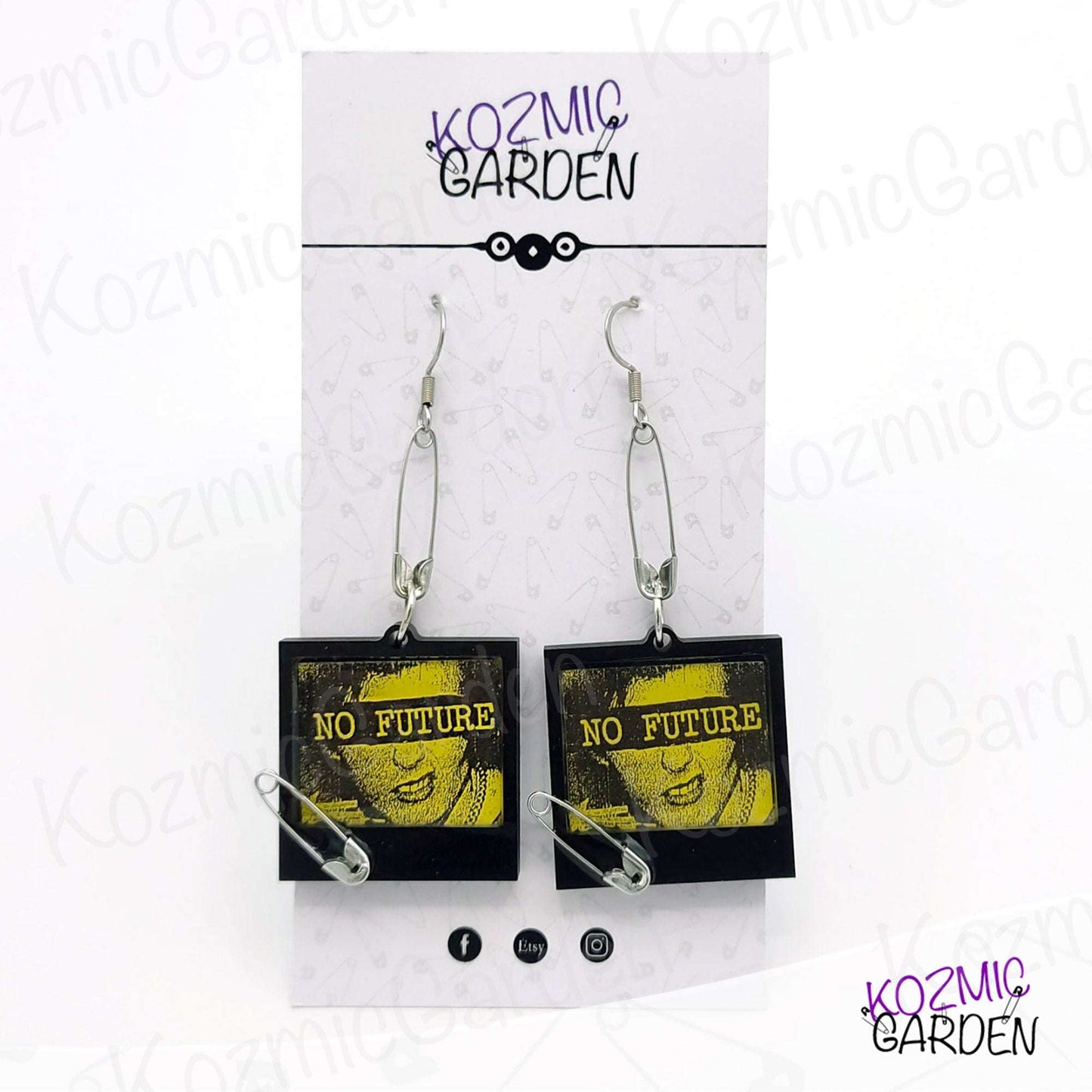 SID VICIOUS "NO FUTURE" EARRINGS - Embrace Punk Attitude!