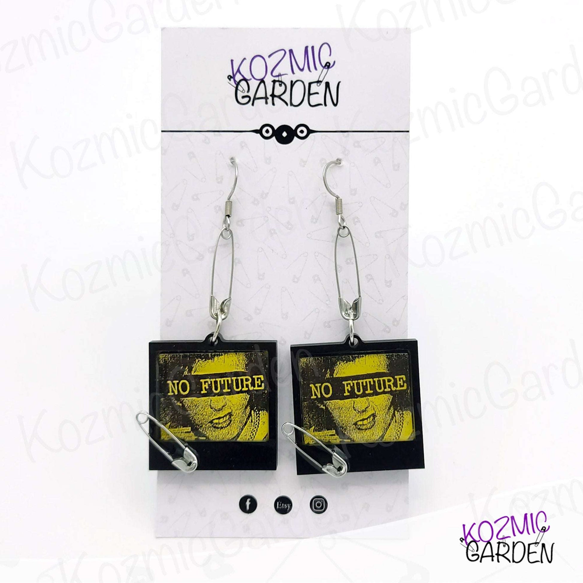 SID VICIOUS "NO FUTURE" EARRINGS - Embrace Punk Attitude!