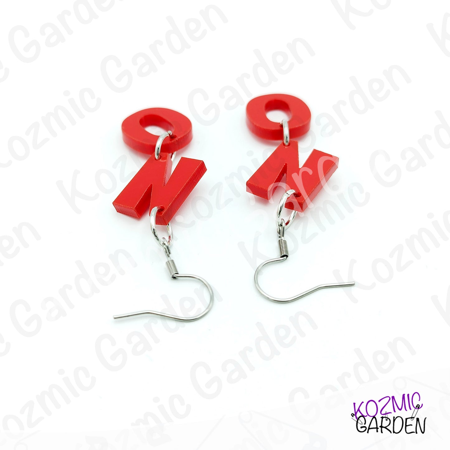 Red Word "NO" Earrings | Protest & Activist Jewelry