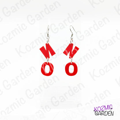 Red Word "NO" Earrings | Protest & Activist Jewelry