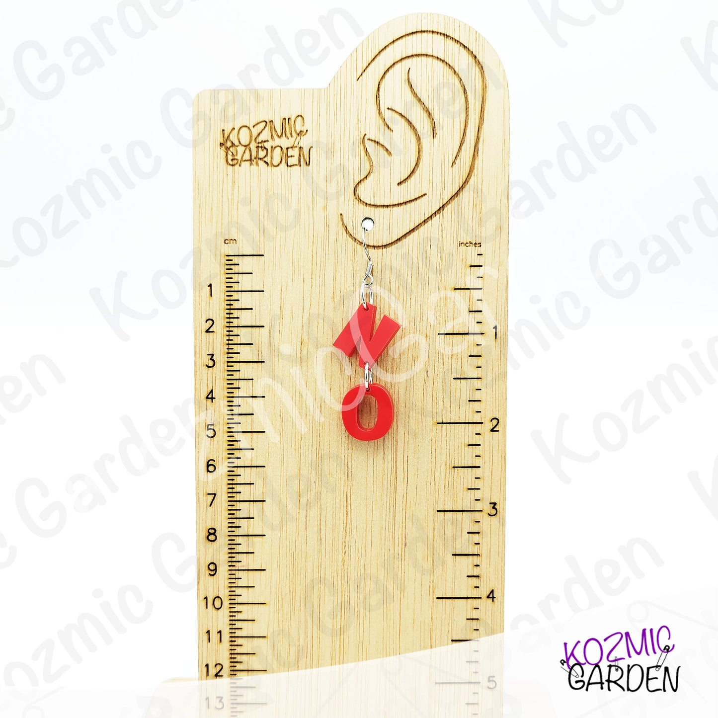 Red Word "NO" Earrings | Protest & Activist Jewelry