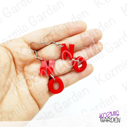 Red Word "NO" Earrings | Protest & Activist Jewelry