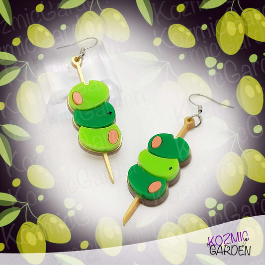 Three-Olive Toothpick Earrings – Fun Foodie Jewelry 🫒