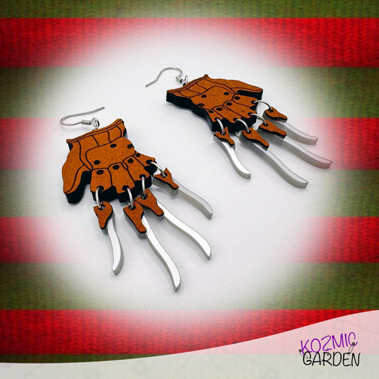 Freddy Krueger Gloves Earrings -  Dare to Dream with Freddy's razor-sharp glove