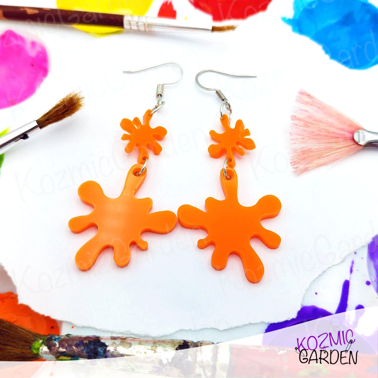 PAINT SPLATTER EARRINGS | Come in colours everywhere: Be like a rainbow!