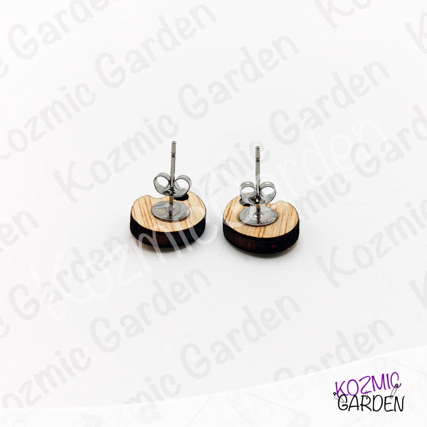 Wooden Painter's Palette Stud Earrings | Tiny Artist Jewelry
