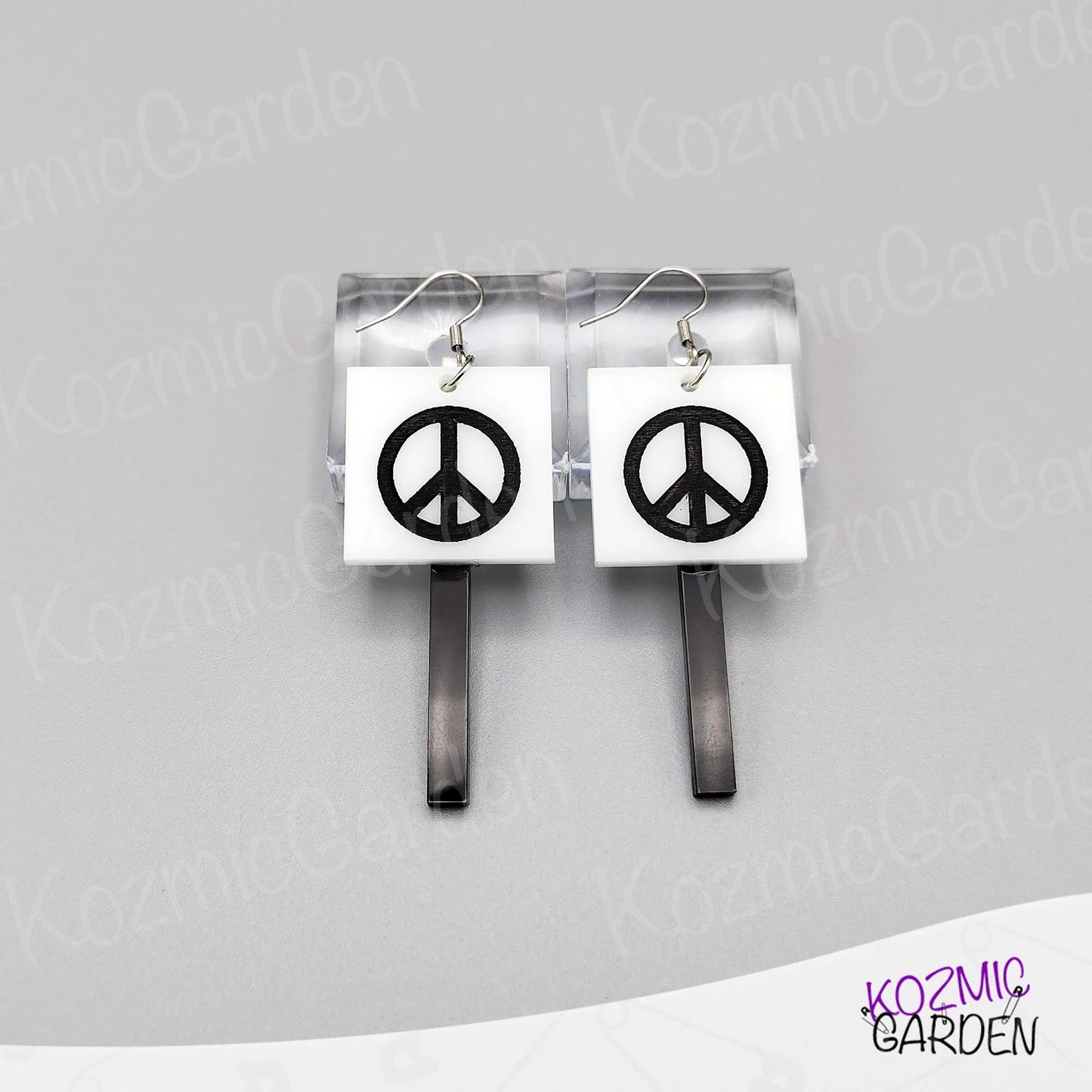 Peace Symbol Protester Banner Earrings - Carry the message of peace with style!