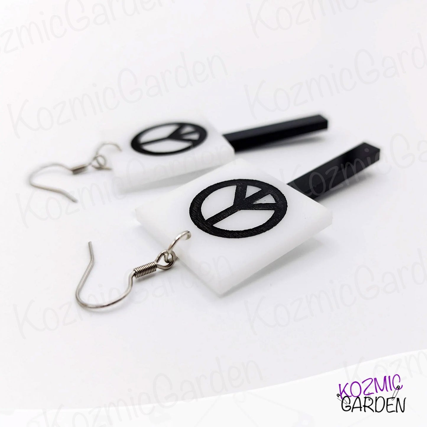 Peace Symbol Protester Banner Earrings - Carry the message of peace with style!