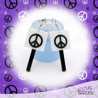 Peace Symbol Protester Banner Earrings - Carry the message of peace with style!