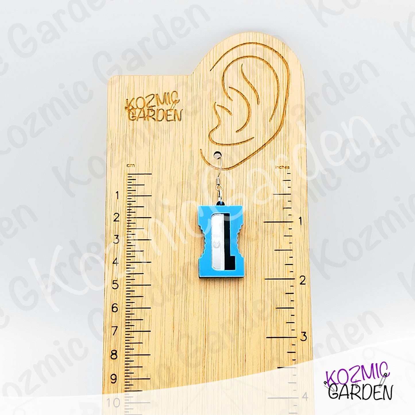 Funny Laser Cut Pencil Sharpener Dangle Earrings | Quirky Teacher Gift, Stationery Jewelry
