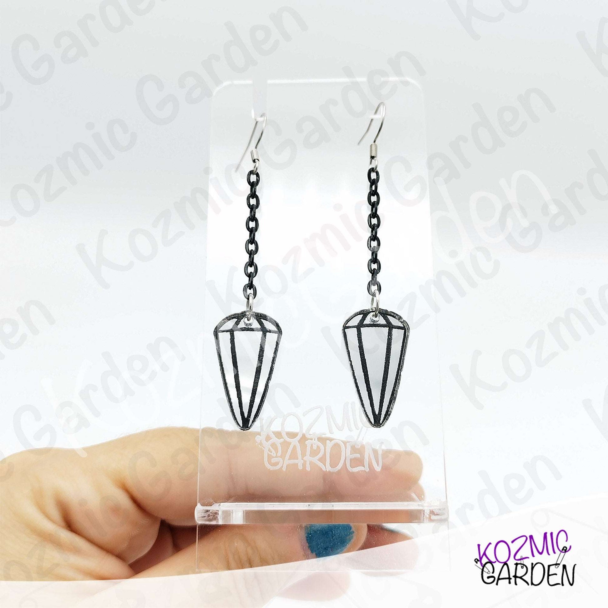 Silver Pendulum Earrings | Witchy Tarot Inspired Esoteric Jewelry