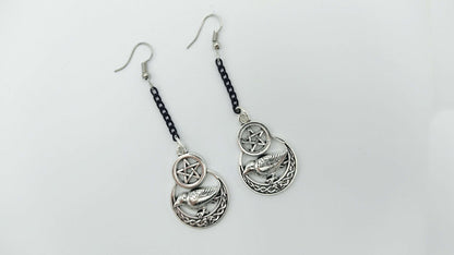 PENTAGRAM RAVEN EARRINGS - Kozmic Garden