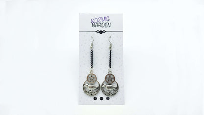 PENTAGRAM RAVEN EARRINGS - Kozmic Garden