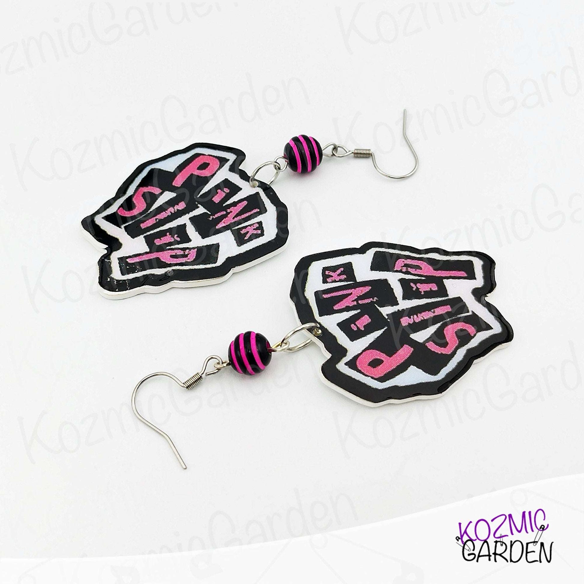 Pink Slip Punk Earrings – Inspired by Freaky Friday