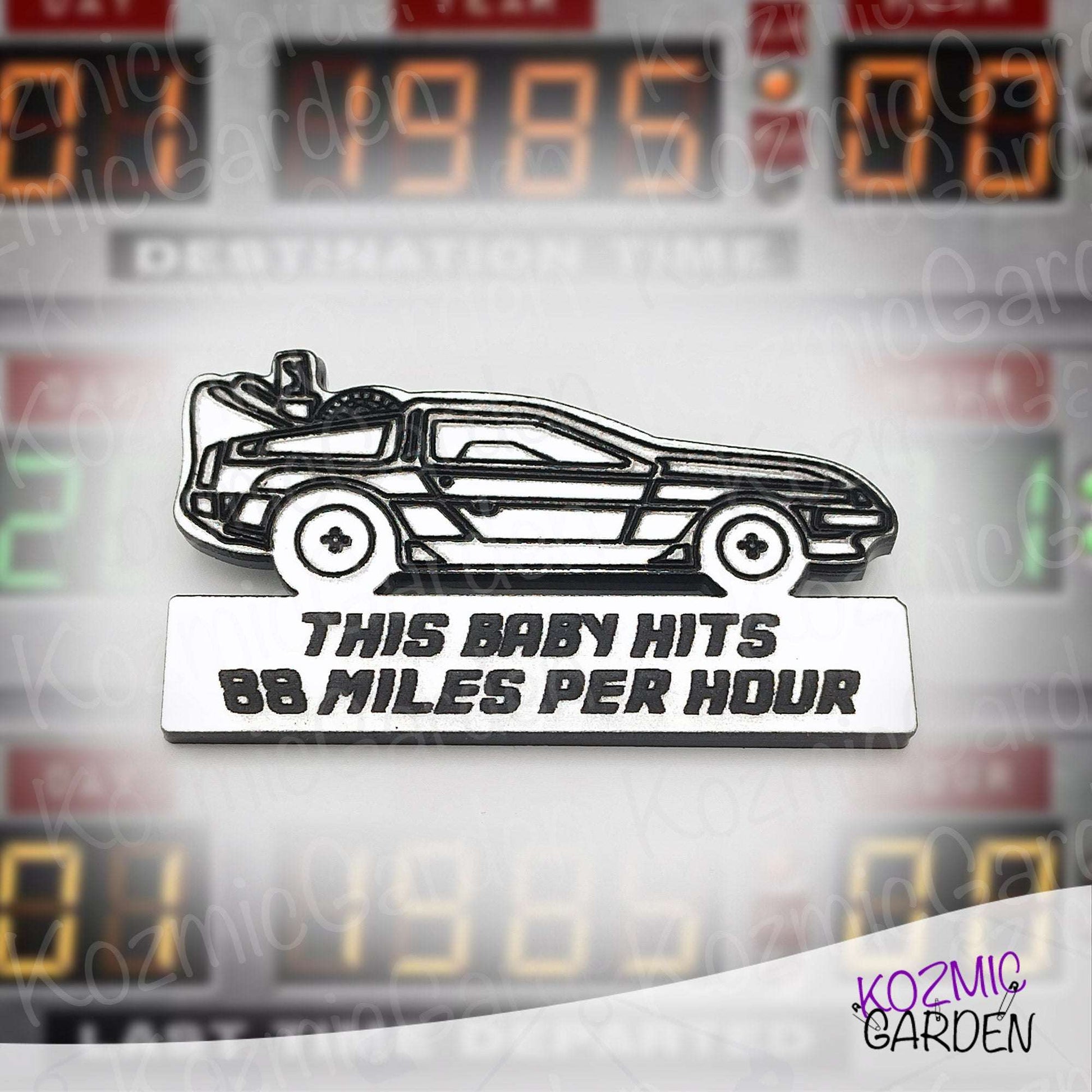 Back to the Future DeLorean Brooch – “This Baby Hits 88 MPH” Nostalgic Movie Jewelry – Fun Fandom Gift