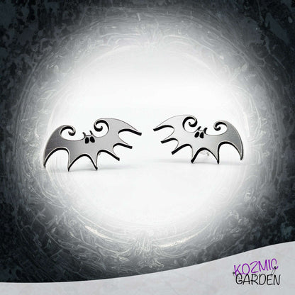 Tim Burton Style Bat Stud Earrings | Adopt these little quirky fellas!