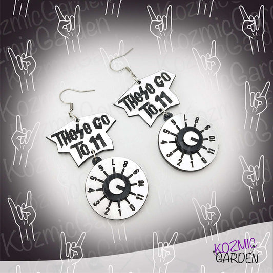Spinal Tap "These Go to 11” Knob Earrings - Tribute, Rock ‘n’ Roll Volume Potentiometer Jewelry