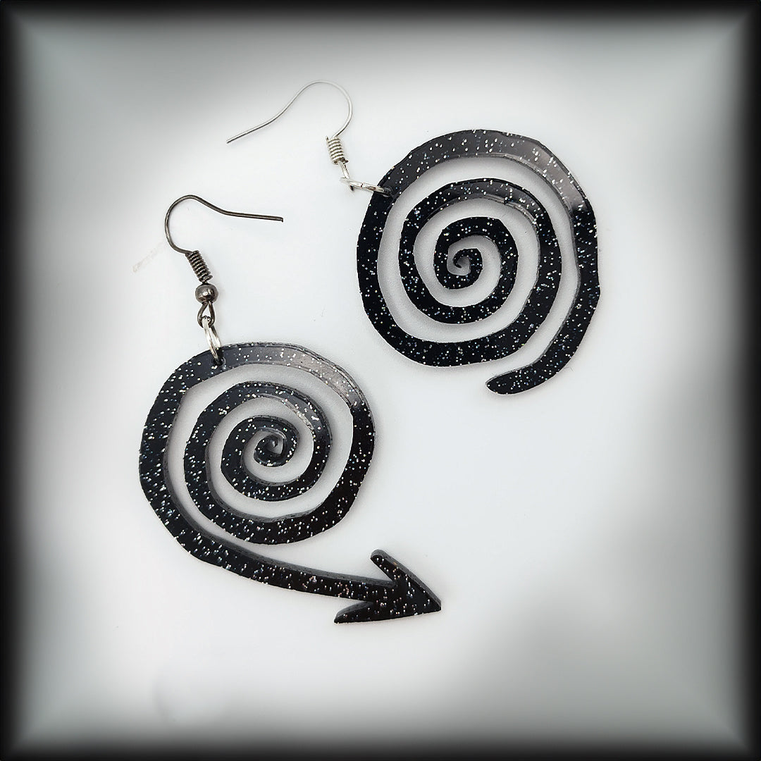 Spiral Arrow Earrings | Tim Burton Style!