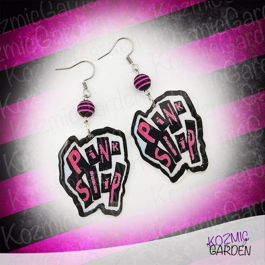 Pink Slip Punk Earrings – Inspired by Freaky Friday