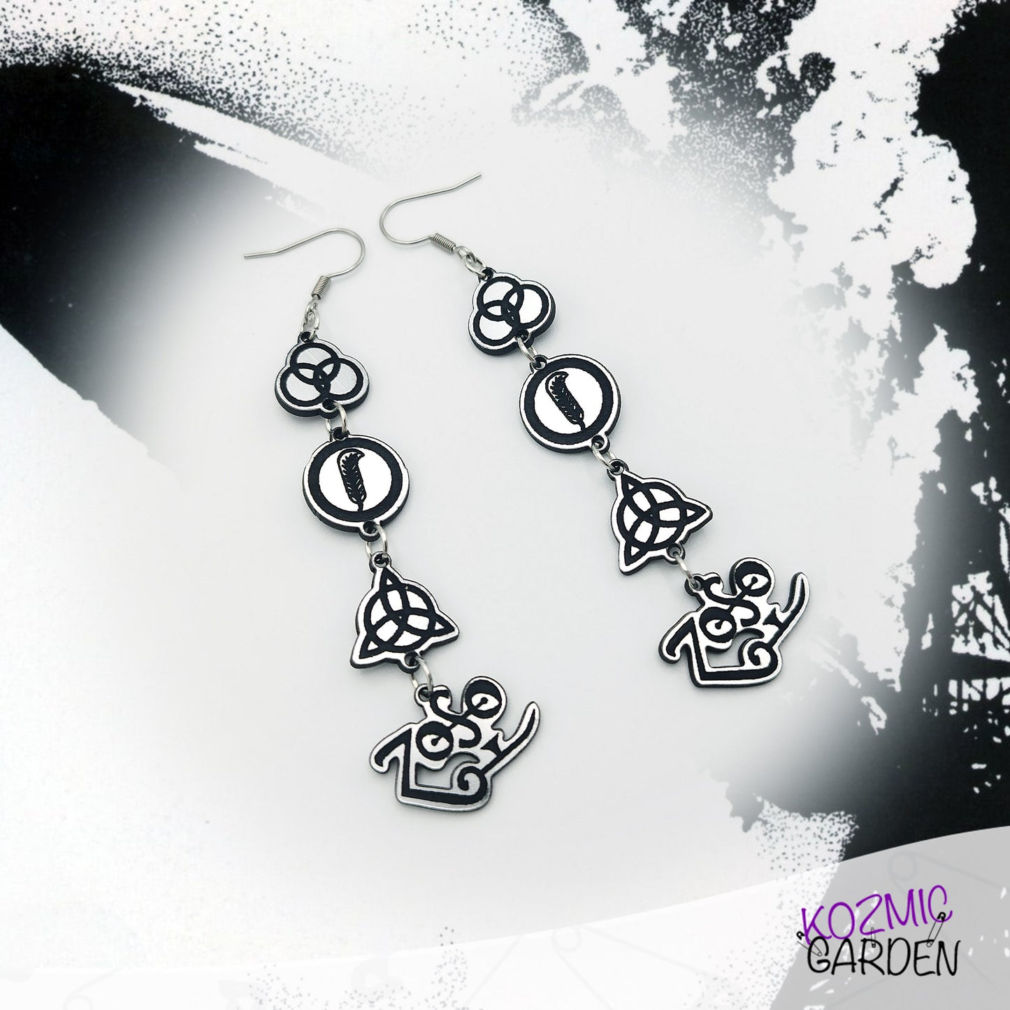 Led Zeppelin Symbols Earrings – Direction: Stairway to Heaven!