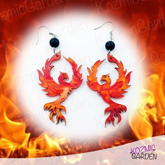 Fiery Phoenix Earrings and Pendant | Dare to emerge from the ashes! 🔥