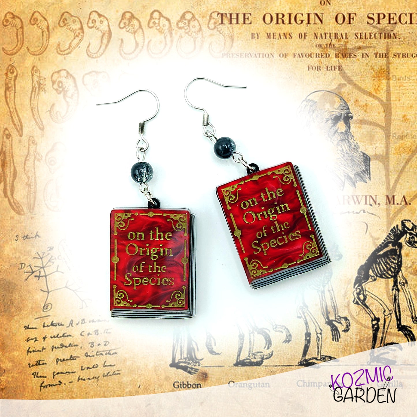 The Origin of Species Book Earrings – Darwin’s Evolutionary Style