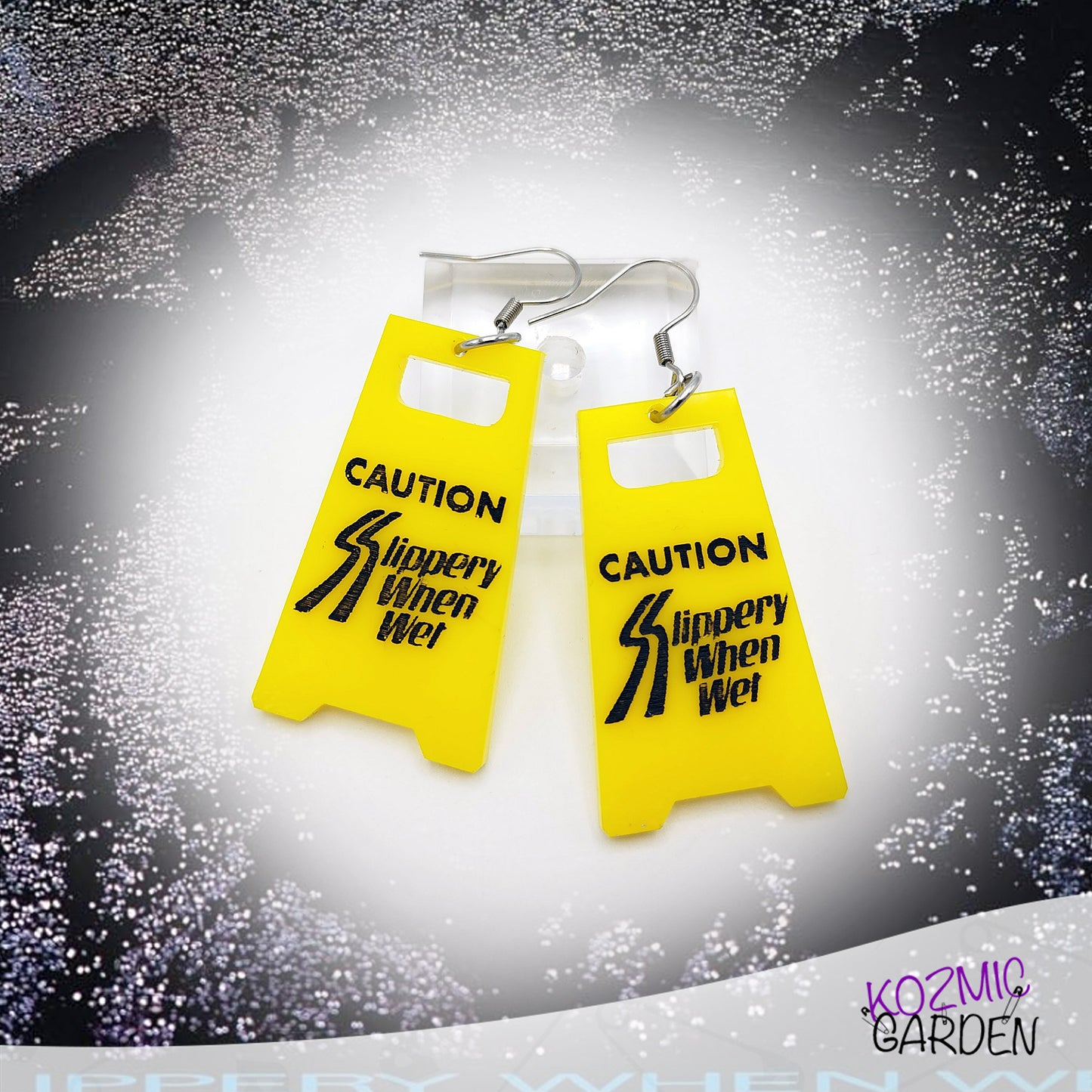 Caution: Slippery When Wet Earrings – Perfect for Bon Jovi Fans!