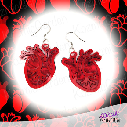 Anatomical Heart Earrings – Bloody Gorgeous for Goths & Alt Lovers