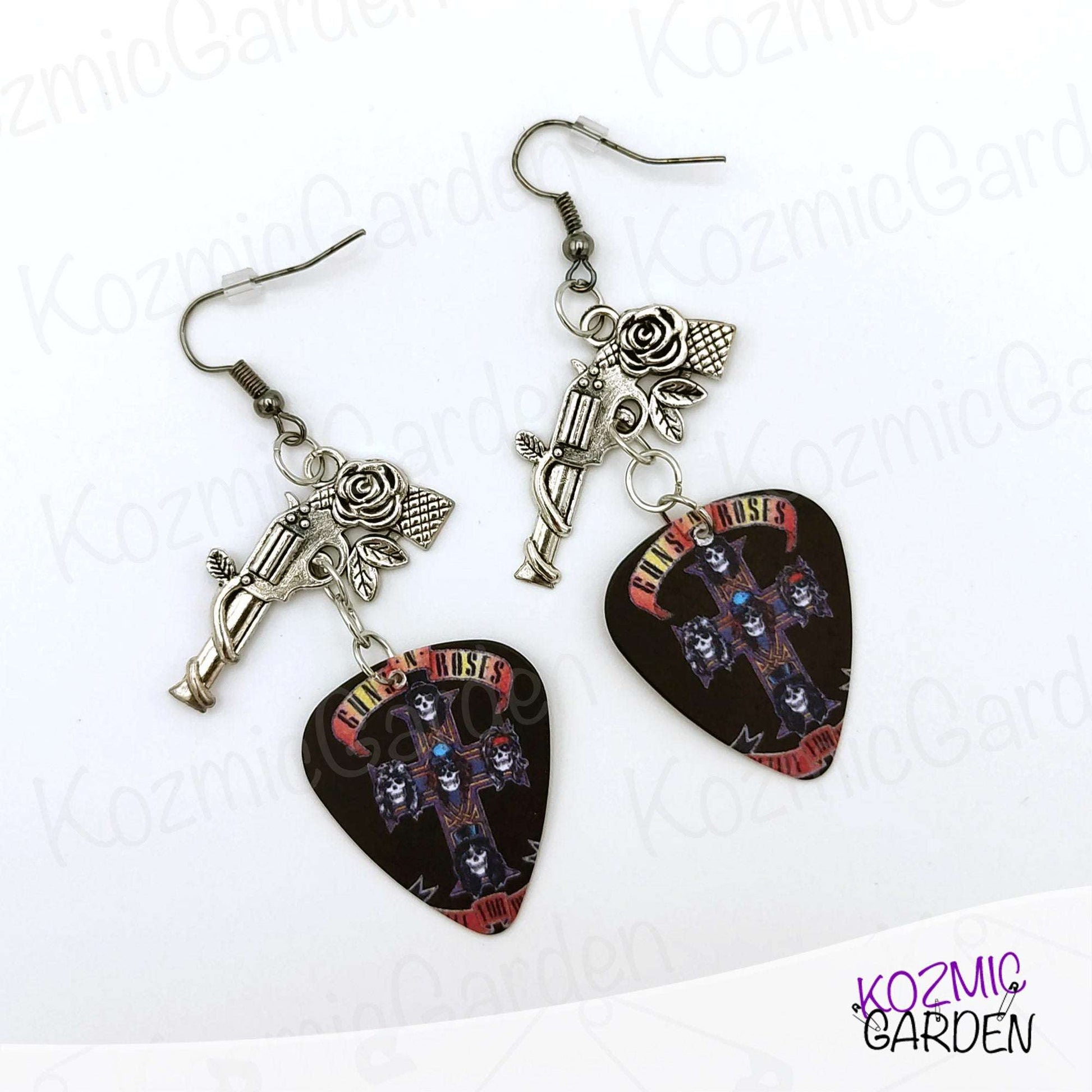 GUNS AND ROSES GUITAR PICK EARRINGS | Get in the Ring!