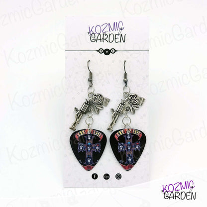 GUNS AND ROSES GUITAR PICK EARRINGS | Get in the Ring!