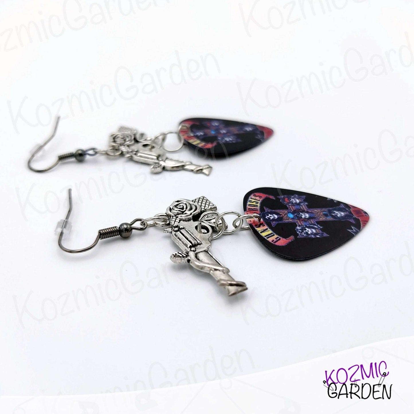 GUNS AND ROSES GUITAR PICK EARRINGS | Get in the Ring!