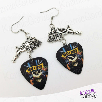 GUNS AND ROSES GUITAR PICK EARRINGS | Get in the Ring!