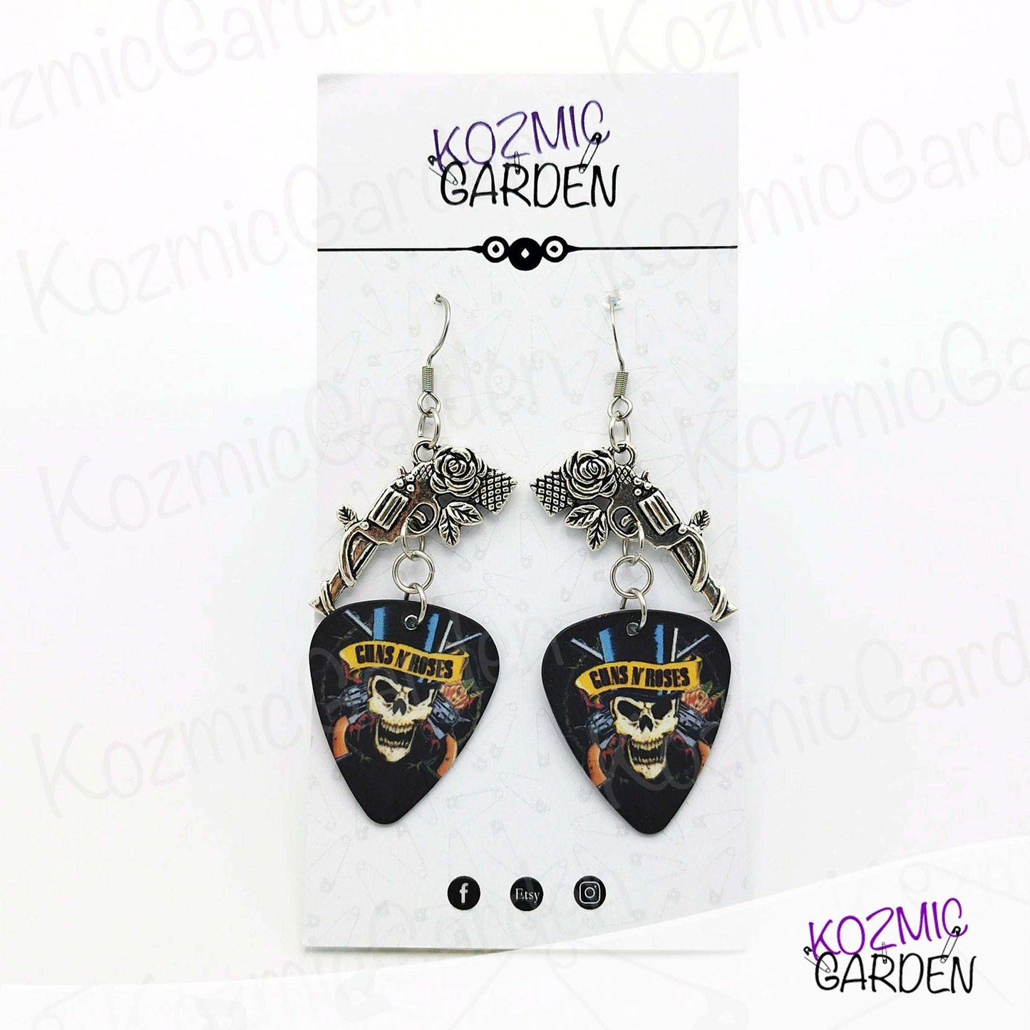 GUNS AND ROSES GUITAR PICK EARRINGS | Get in the Ring!