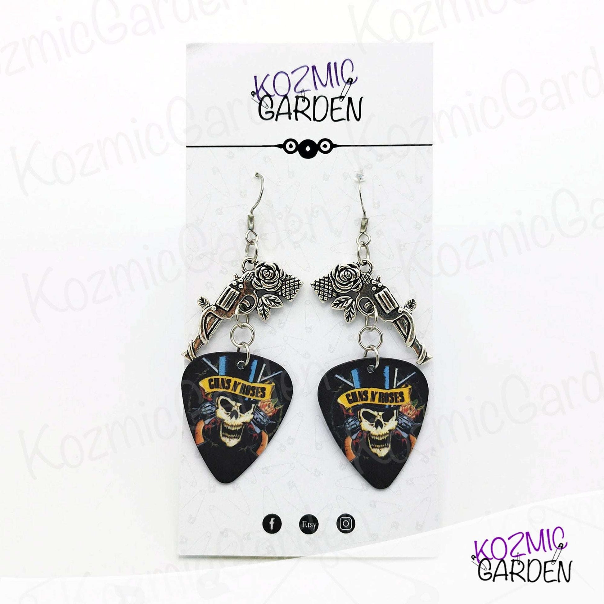GUNS AND ROSES GUITAR PICK EARRINGS | Get in the Ring!