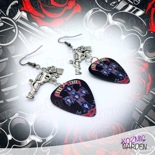 GUNS AND ROSES GUITAR PICK EARRINGS | Get in the Ring!