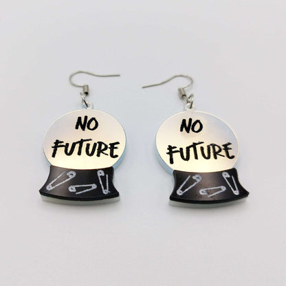 Punk Witch "No Future" Crystal Ball Earrings_01