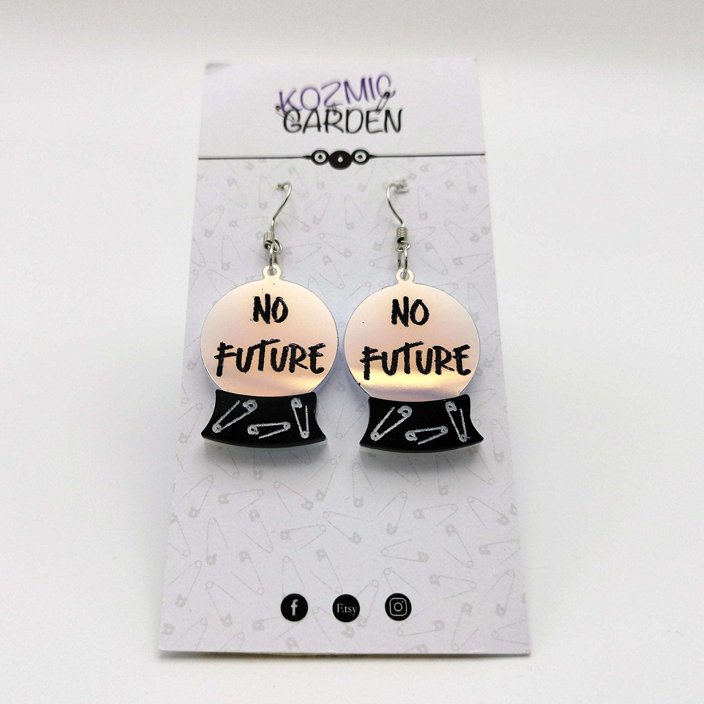 Punk Witch "No Future" Crystal Ball Earrings_02